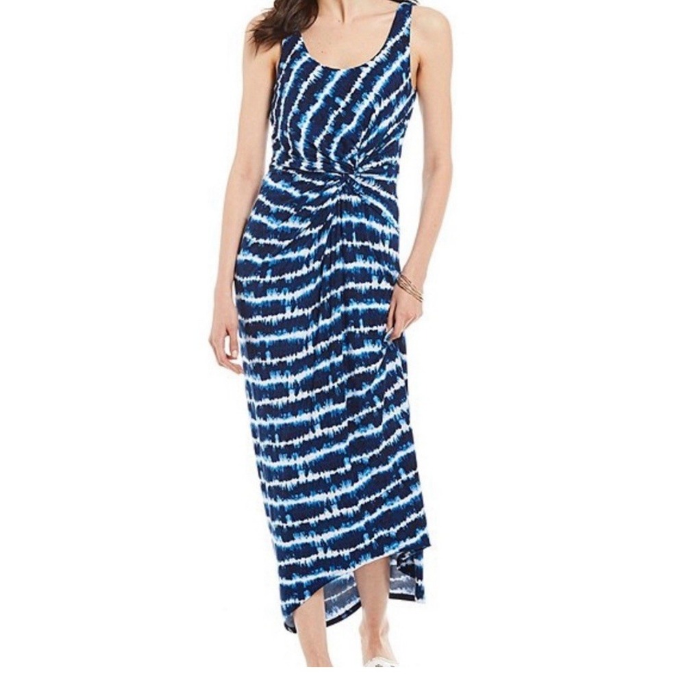 Tommy Bahama Dress Womens XL Tie Dye Oliana Stripe Tambour Maxi Boho Beachy